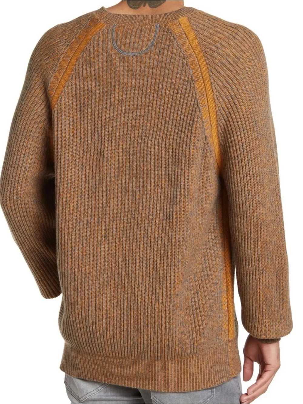 RAFFI Wool Cashmere Blend Sweater Men's Size XXL MSRP $285 Mustard Tan